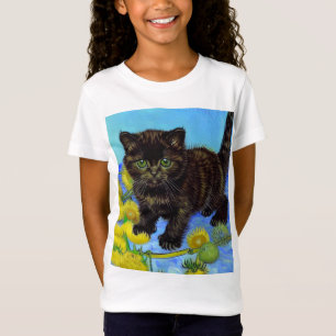 T-Shirt Van Gogh Style Chat avec tournesol