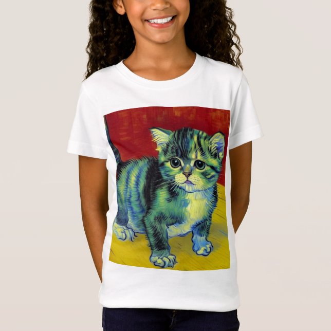T-Shirt Van Gogh Tabby Cat (Devant)