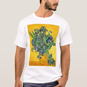 T-shirt Van Gogh - Vase avec Irises Arrière - plan jaune