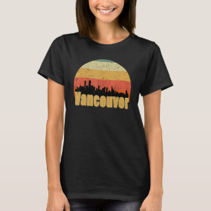 T-shirt Vancouver Canada Skyline Silhouette Sunset I Love