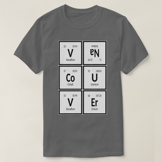 T-shirt Vancouver City Tableau périodique 1 (Design devant)