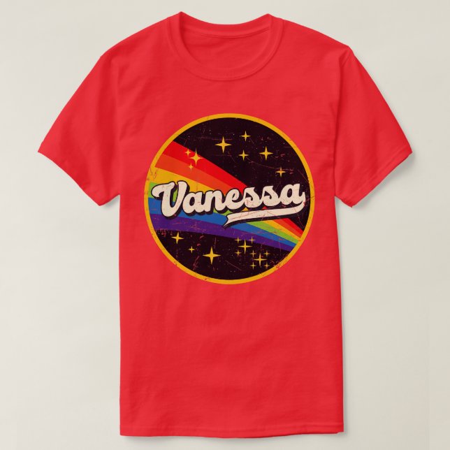 T-shirt Vanessa Arc-en-ciel dans l'espace GrungeStyle Vint (Design devant)