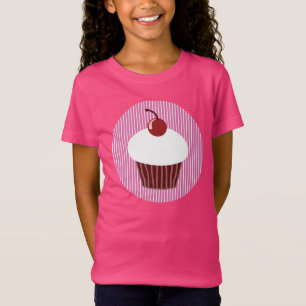 T-Shirt Vanille Cupcake et rayures roses