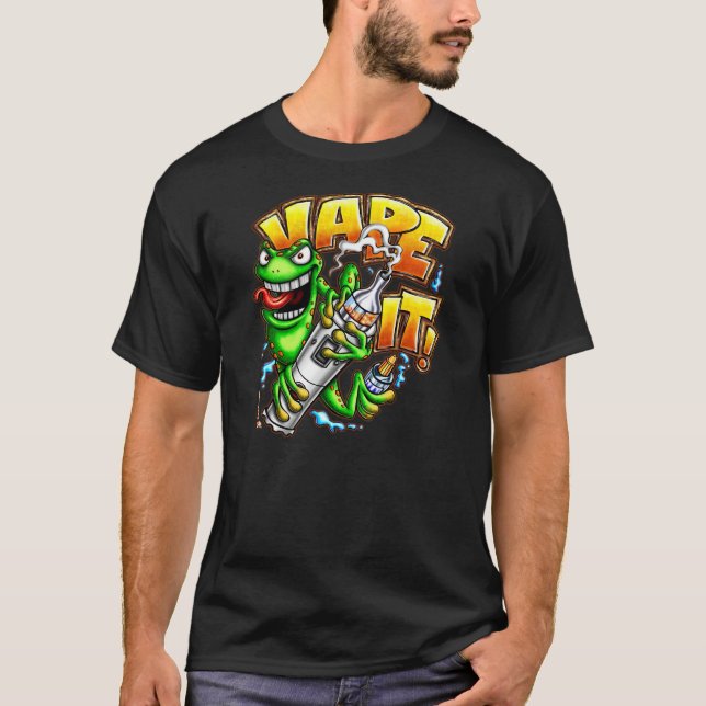 T-shirt Vape il ! Chemise foncée (Devant)