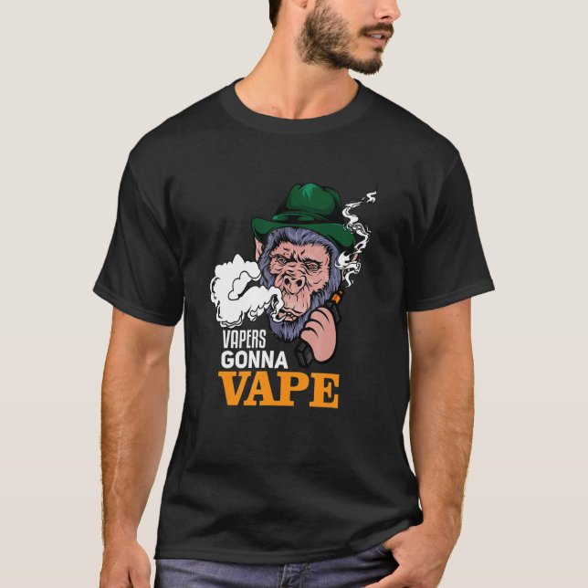 T-shirt Vapers Gonna Vape Gorilla Monkey Holding a MOD (Devant)