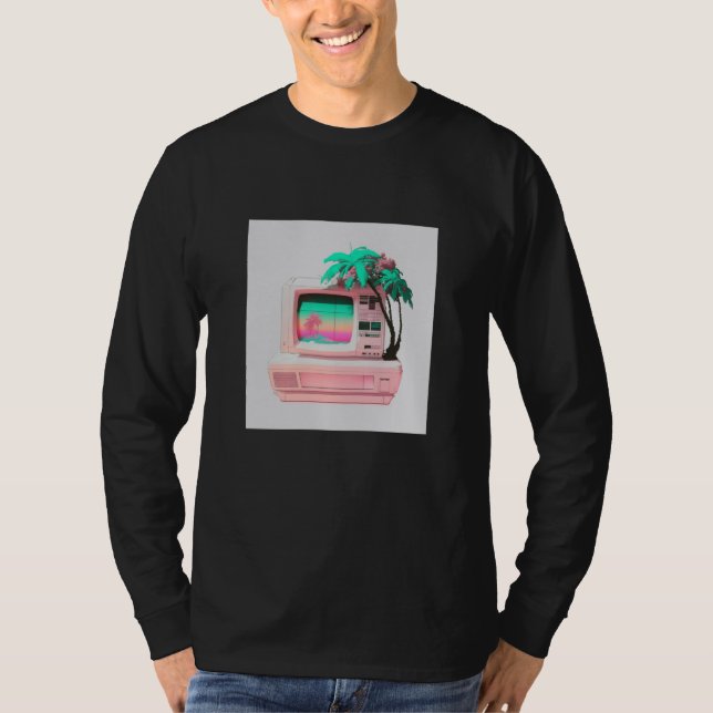 T-shirt Vaperwave Aesthetic Glitch Retrowave Synthwave  12 (Devant)
