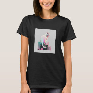 T-shirt Vaperwave Aesthétique Glitch Chat Rétrowave Synthw