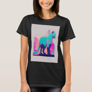 T-shirt Vaperwave Aesthétique Glitch Chat Rétrowave Synthw