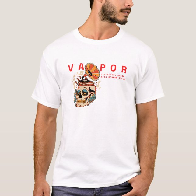 T-shirt Vapeur : Charme de l'ancienne école avec style mod (Devant)