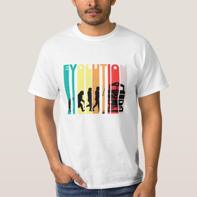 T-shirt Vapeur d'évolution du conducteur de train (Devant)