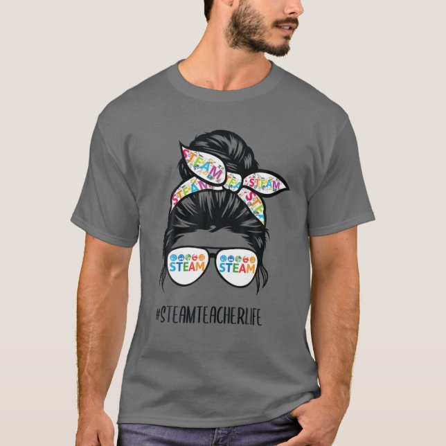T-shirt VAPEUR Enseignant Vie Messager Bun Retour À L'Écol (Devant)