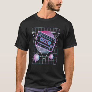 T-shirt Vaporwave 80s 90s Bande Mixte Cassette Musique Rét