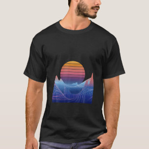T-shirt Vaporwave Aesthétique Sunset Mountains Retro 2022