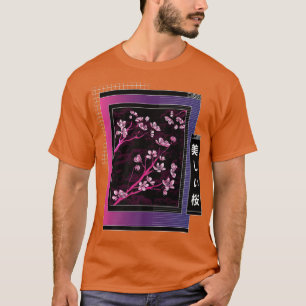 T-shirt Vaporwave Cherry Blossom Japonais Sakura Esthétiqu
