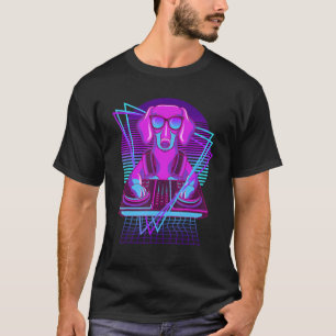 T-shirt Vaporwave Dachshund DJ Tourne-disque Sunglass Dach