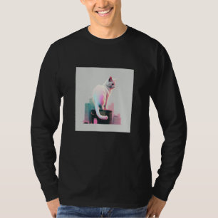T-shirt Vaporwave Esthétique Glitch Chat Rétrowave Synthwa