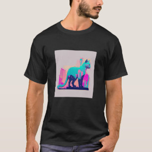 T-shirt Vaporwave Esthétique Glitch Chat Rétrowave Synthwa