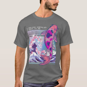 T-shirt Vaporwave japonais Koi Sakura Cerry Blossom Nishi