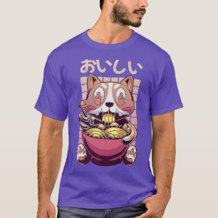 T-shirt Vaporwave Kawaii Ramen Chien - Otaku Anime Manga29