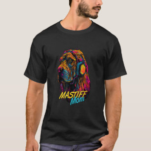T-shirt Vaporwave Maman Mastiff Anglais Futuriste Anglais