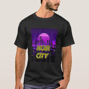 T-shirt Vaporwave Noir City 80S Future City Gamer Science