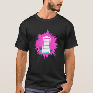 T-shirt Vaporwave Retro 1980s 1990s Batterie Otaku Full