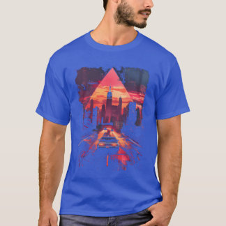 T-shirt Vaporwave Rétro Synthwave Ville de Voitures 80s 90