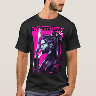 T-shirt Vaporwave Samurai Neon City New Urban Style