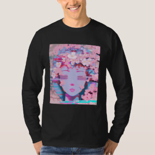 T-shirt Vaporwave Synthwave Retrowave Glitch Fleur de Ceri