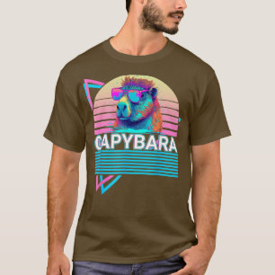 T-shirt Vaporwave Vintage Capybara Retro