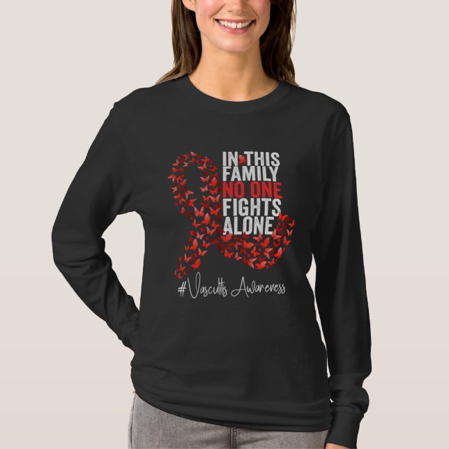 T-shirt Vasculitis Awareness Month Red Ribbon (Devant)
