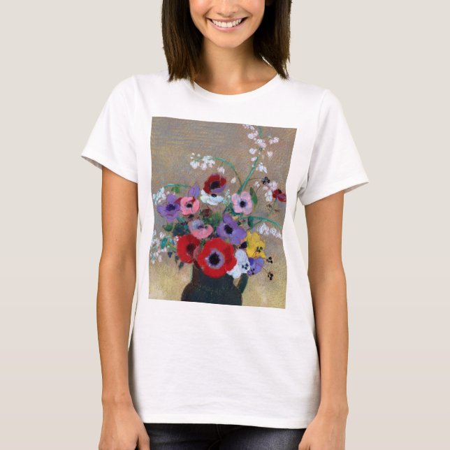 T-shirt Vase aux fleurs mixtes, Redon (Devant)