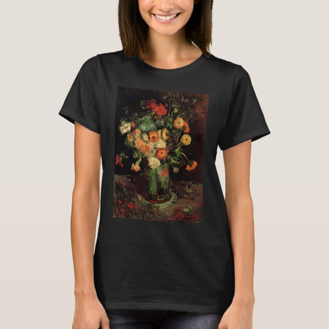 T-shirt Vase avec Zinnias et Geraniums, Vincent van Gogh (Devant)