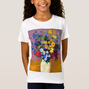 T-Shirt Vase blanc avec fleurs Odilon Redon