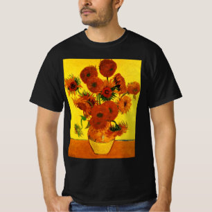 T-shirt Vase de fleurs avec 15 tournesols Vincent van Gogh
