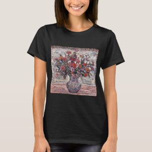 T-shirt Vase de fleurs, Zinnias par Maurice Prendergast
