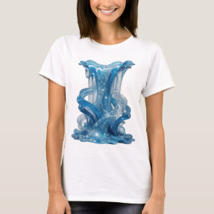 T-SHIRT VASE EN SLIME BRILLANT BLEU ATTRAYANT