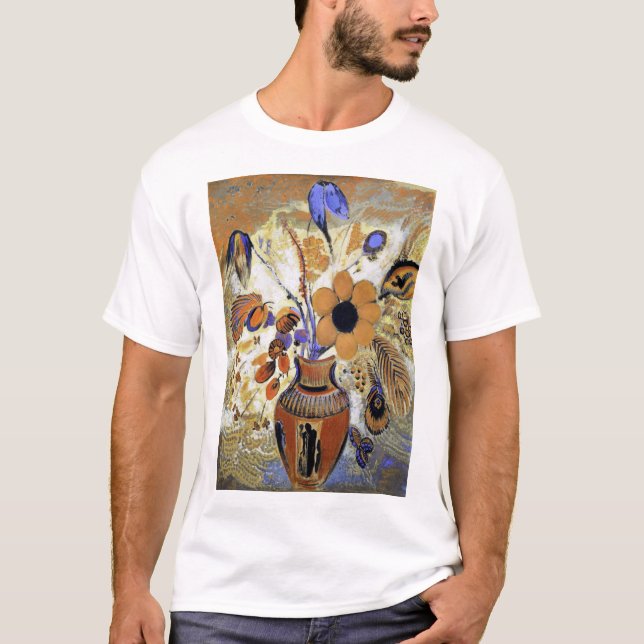 T-shirt Vase étrusque avec fleurs, Redon (Devant)