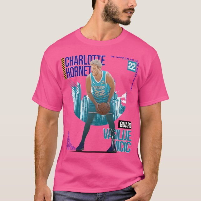 T-shirt Vasilije Micro Basketball Hornets d'art 2 (Devant)