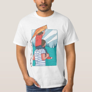 T Shirt Vater und Sohn und Drachen