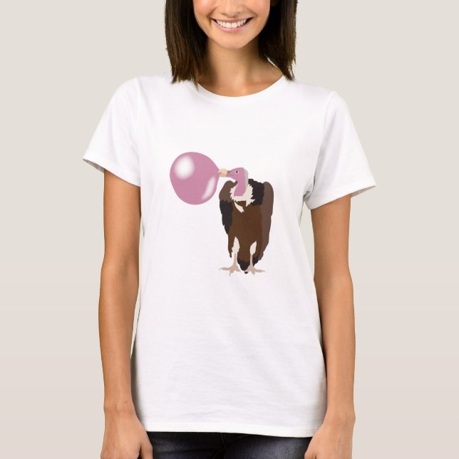 T-shirt Vautour de la bulle soufflant la bulle (Devant)