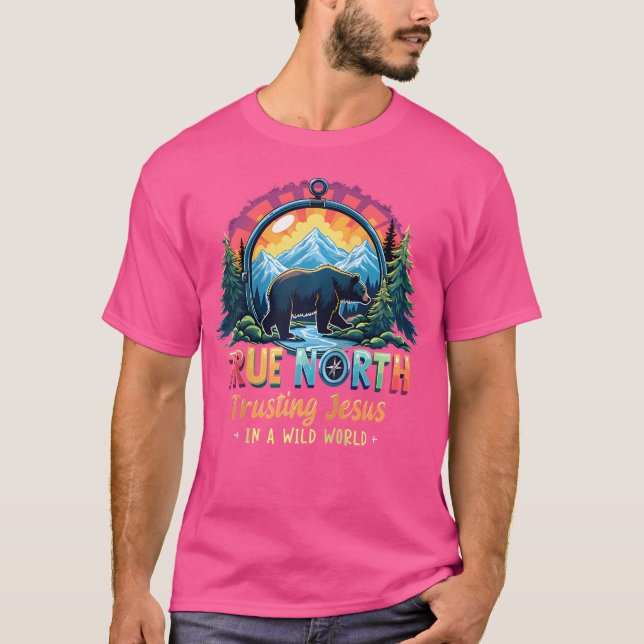 T-shirt Vbs 2025 True North Trusting Jesus Christian Summe (Devant)