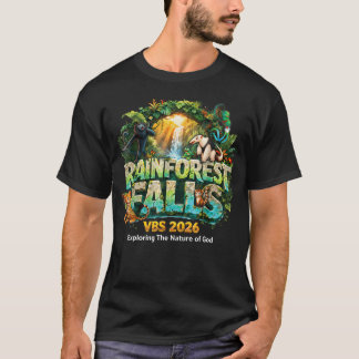 T-shirt Vbs Chutes de la Forêt Tropicale 2026 Jésus Foi Bi