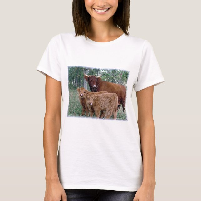 T-shirt Veaux des montagnes gras pelucheux mignons et (Devant)