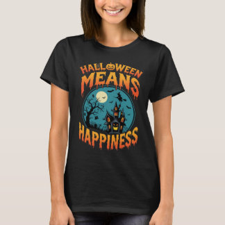 T-shirt Vecteur de maison hantée de bonheur d'Halloween