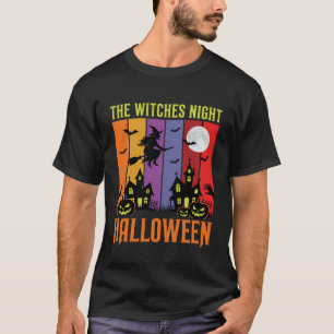 T-shirt Vecteur de maison hantée Halloween nuit des sorciè