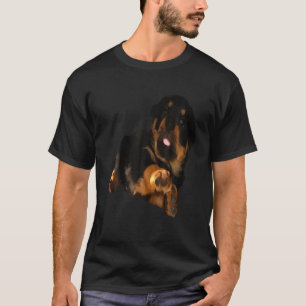 T-shirt Vecteur de marionnettes mignon Rottweiler