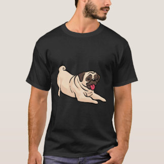 T-shirt Vecteur de Pug mignon classique 362