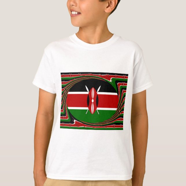 T-shirt Vecteur Drapeau Dynamique Kenyan : Un Design Énerg (Devant)