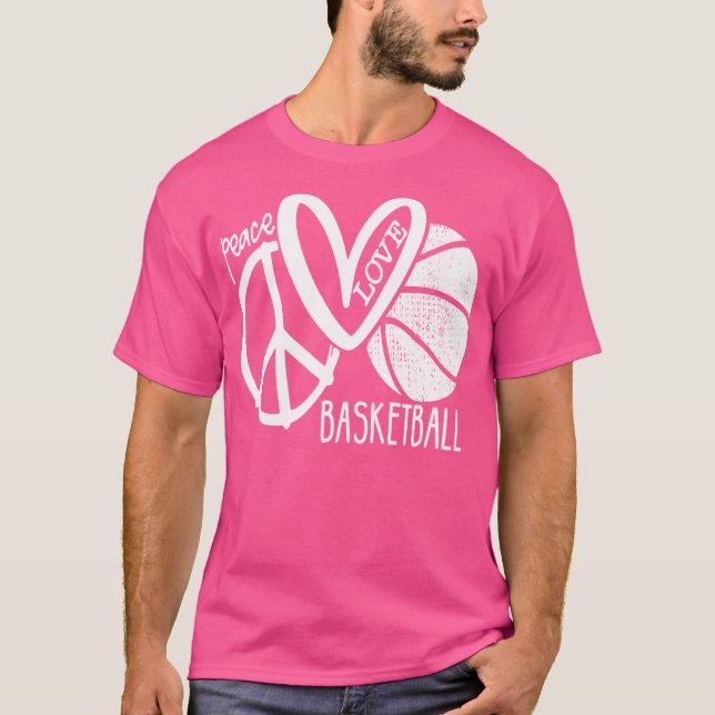 T-shirt Vecteur Peace Love Basketball (Devant)